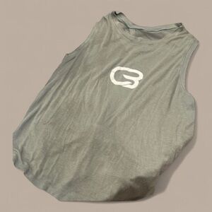 CycleBar
womens medium olive green tank muscle tie back workout shirt gym top m